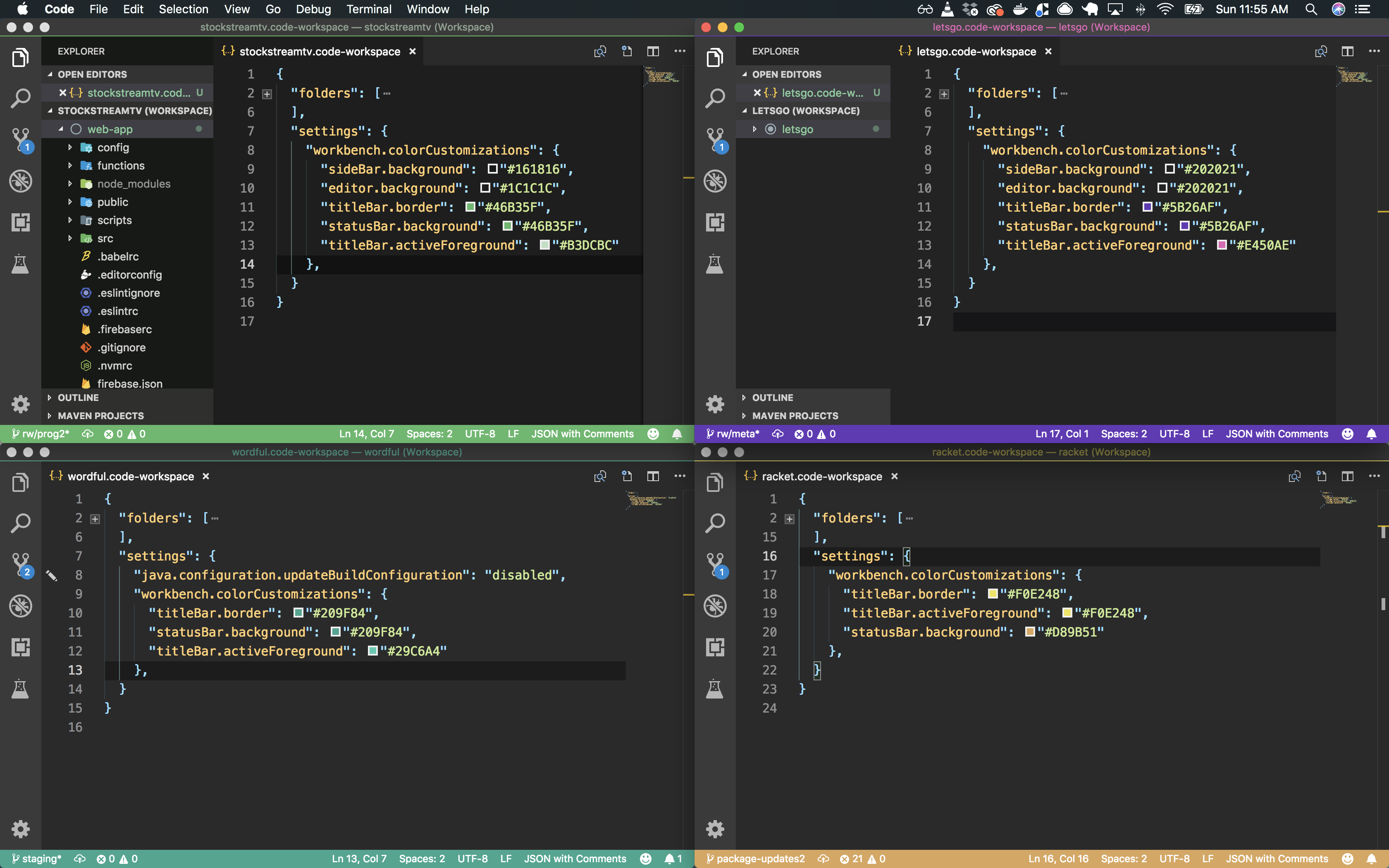 VSCode Workspace Theming